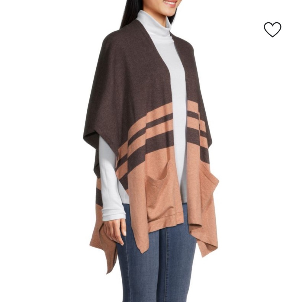 Saks Fifth Avenue Striped Colorblocked Knit Cape